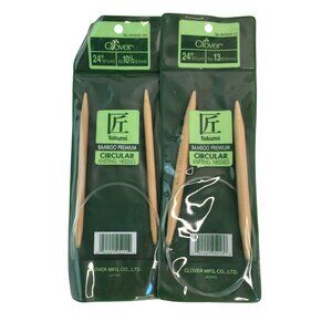 Clover Takumi Bamboo 24" Circular Knitting Needles  Sz 10.5/6.5mm & 13/9mm